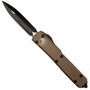Microtech 122-1TA Tan Contoured Ultratech D/E OTF Auto Knife, Black Blade