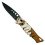 Piranha Desert Camo Amazon Auto Knife, 154CM Black Blade