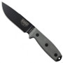 ESEE Knives ESEE-4P-CP Grey Micarta Clip Point Fixed Blade Knife, Coyote Brown Sheath, 1095 Carbon Black Blade
