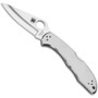 Spyderco Stainless Delica 4 Folder Knife, VG-10 Satin Blade FRONT VIEW