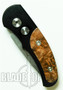 Pro-Tech Runt J4, Stonewash Tanto Blade,  Black Handle with Maple Burl Inlay, PT5406