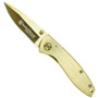 Smith & Wesson CK110GL Executive Folding Knife, Gold Handle, Gold Drop Point Blade
