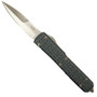 Microtech Grey Tri-Grip Ultratech OTF Auto Knife, Satin Bayonet Plain Blade