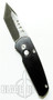Pro-Tech Runt 3 Tanto, Damascus Blade, Black Handle