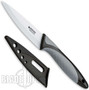Boker White Ceramic Paring Kitchen Knife, 3.88" Blade, Grey Black Handle