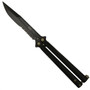 Microtech 173-2DLC Tachyon III Balisong Butterfly Knife, DLC Black Combo Blade