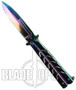 Bayonet Point Butterfly Knife, Rainbow
