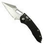 Microtech 169-12 Borka Stitch Wharncliffe Auto Knife, Full Serrated Stonewash Blade