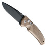 Hogue Knives Brown EX03 Auto Knife, Black Drop Point 3.5 Blade