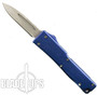 Mini Blue Out The Front Knife, BeadBlast Blade