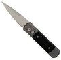 Pro-Tech 700 Grey Godson Auto Knife, Black G-10, 154CM Satin Blade FRONT VIEW