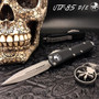 Microtech 232-10AP UTX-85 D/E OTF Auto Knife, Apocalyptic Stonewash Blade