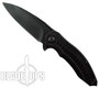 Brous Blades Blackout Bionic 2.0 Flipper Knife, Black Blade