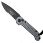 Microtech 135-2GY Grey LUDT Auto Knife, Black Combo Blade FRONT VIEW