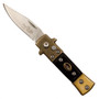 Duck Black Mini Stiletto Auto Knife, Satin Blade