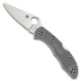 Spyderco Grey Delica 4 Folder Knife, VG-10 Satin Blade