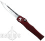 Microtech Red Halo V OTF Automatic Knife, Single Edge Stonewash Blade
