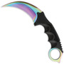 United Cutlery UC3113 Honshu Karambit Fixed Blade Knife, Shoulder Harness, Rainbow Blade