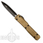 Microtech Brass Ultratech OTF Knife, Black Dagger Blade