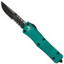 Microtech Turquoise Troodon Single Edge OTF Knife , Combo Edge Black Blade
