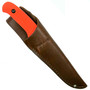 Bear & Son Blaze Orange Drop Point Pro Skinner Knife  Sheath View