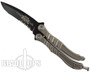 Microtech Metalmark Balisong Knife, DLC Black Combo Blade MT170-2