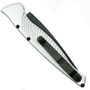 Piranha Silver DNA Auto Knife, CPM-S30V Black Combo Blade Clip View