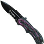 Smith & Wesson Black Ops Spring Assist Knife, Smoked Red Handle, Black Part Ser Blade, SWBLOP3RS