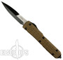 Microtech Tan Ultratech OTF Tri-Grip Knife, Bayonet Black Blade