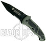 Smith & Wesson Special Ops Large Assisted Knife, Tanto Combo Blade, Green Handle