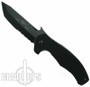 Emerson Knives Mini Roadhouse Folder Knife, Black Combo Blade