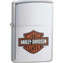 Zippo Harley Bar & Shield Logo, Brushed Chrome