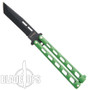 Remington Green Tanto Butterfly Knife, Black Blade