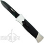 AKC 777 Double Action OTF Knife, Stainless Bolsters, Black Dagger Blade