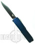 Benchmade H&K Blue Tumult OTF Knife, Tactical Black, Plain Edge, 14800BKBLU