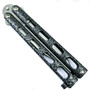 Bear & Son 113 Silver Vein Compact Balisong Butterfly Knife, Satin Blade, clip view