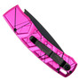 Piranha Pink X Auto Knife, 154CM Black Combo Blade Clip View