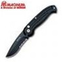 Boker Magnum (017), Large, Drop Point Black Part Serrated Blade