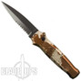 Piranha Desert Camo Prowler Auto Knife, 154CM Black Combo Blade