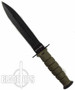 Super Mini Combat Knife, Green Handle, Black Dagger Blade