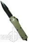 Microtech Tan Executive Scarab Out the Front Knife, Black Double Edge Blade, Part Serrations, Limited Run, MT109-2TAN