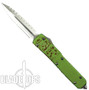 Microtech Zombietech Ultratech OTF Auto Knife, Satin Full Serrated Double Edge