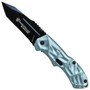 Smith & Wesson Small Black Ops Spring Assist Knife, Blue Handle,  Black Tanto Blade