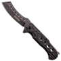 Tac-Force TF-892 Distressed Black Wharncliffe Spring Assist Knife. Black/Stonewash Blade