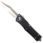 Microtech 146-5 Combat Troodon Bowie OTF Auto Knife, Satin Combo Blade