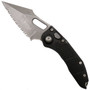 Microtech 169-12AP Borka Stitch Wharncliffe Auto Knife, Full Serrated Apocalyptic Stonewash Blade