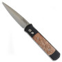 Pro-Tech 906 Godfather Auto Knife, Maple Burl, 154CM Satin Blade