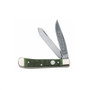 Boker Classic 112525JGB Green Trapper Jigged Bone Non-Locking Folder Knife, Satin Blades
