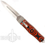Microtech OSS Cobra Knife, Auto Lever Lock, Satin Finish Blade, Orange G10, 136-4OR