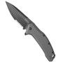 Kershaw Link Assist Knife, Gray Aluminum, Blackwash Combo Blade